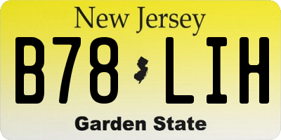 NJ license plate B78LIH