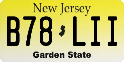 NJ license plate B78LII