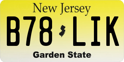 NJ license plate B78LIK