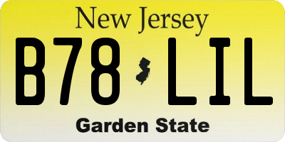 NJ license plate B78LIL