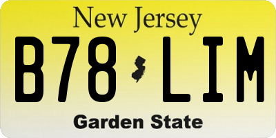 NJ license plate B78LIM