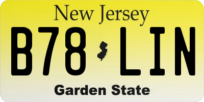 NJ license plate B78LIN