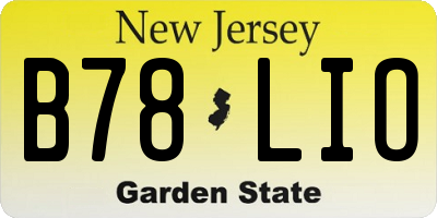 NJ license plate B78LIO