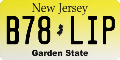 NJ license plate B78LIP