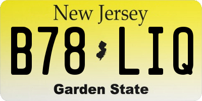 NJ license plate B78LIQ