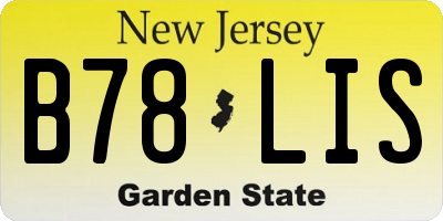 NJ license plate B78LIS