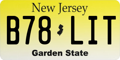 NJ license plate B78LIT