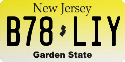NJ license plate B78LIY