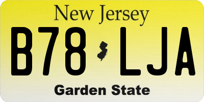 NJ license plate B78LJA