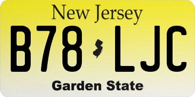 NJ license plate B78LJC