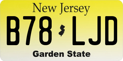 NJ license plate B78LJD