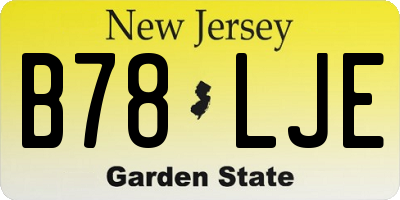 NJ license plate B78LJE