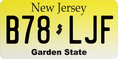NJ license plate B78LJF