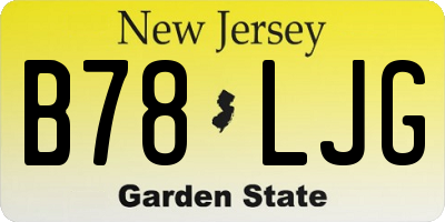 NJ license plate B78LJG