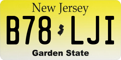 NJ license plate B78LJI