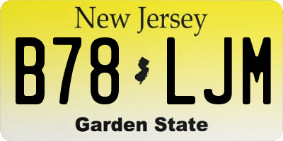 NJ license plate B78LJM