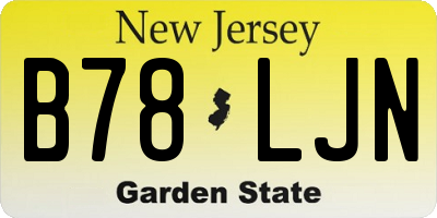 NJ license plate B78LJN