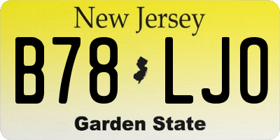 NJ license plate B78LJO