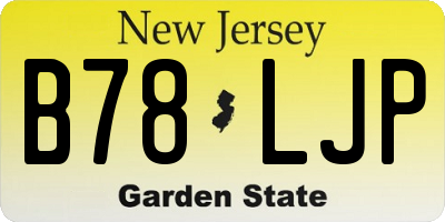NJ license plate B78LJP