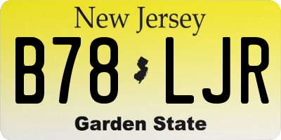 NJ license plate B78LJR