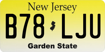 NJ license plate B78LJU