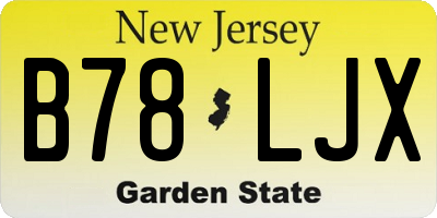 NJ license plate B78LJX