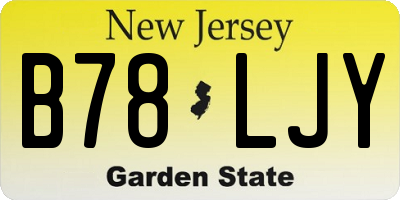 NJ license plate B78LJY