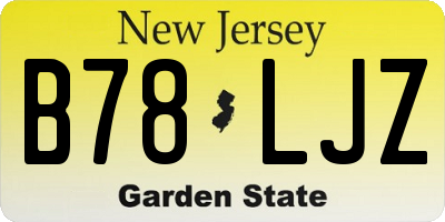 NJ license plate B78LJZ