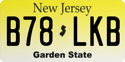 NJ license plate B78LKB