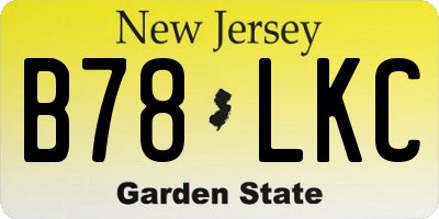NJ license plate B78LKC