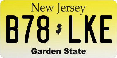 NJ license plate B78LKE