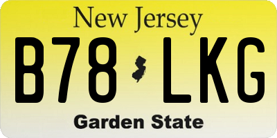 NJ license plate B78LKG