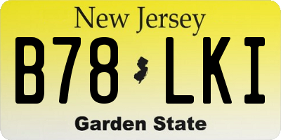 NJ license plate B78LKI