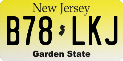 NJ license plate B78LKJ