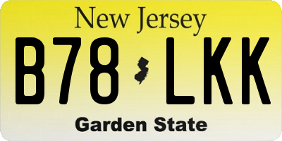 NJ license plate B78LKK