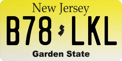 NJ license plate B78LKL