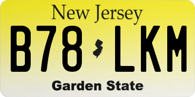 NJ license plate B78LKM