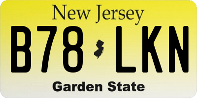 NJ license plate B78LKN