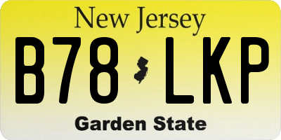 NJ license plate B78LKP