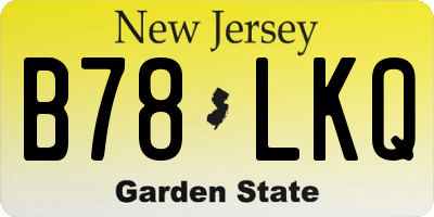 NJ license plate B78LKQ