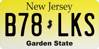 NJ license plate B78LKS