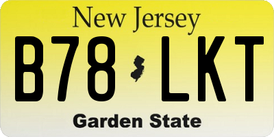 NJ license plate B78LKT