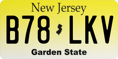 NJ license plate B78LKV