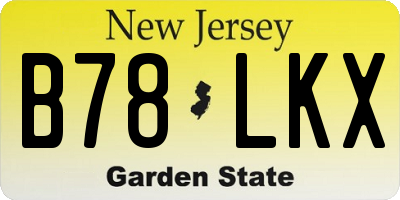 NJ license plate B78LKX