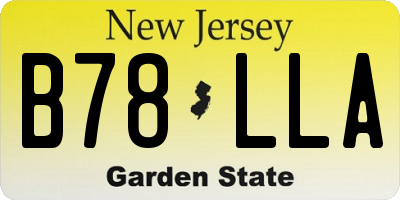 NJ license plate B78LLA