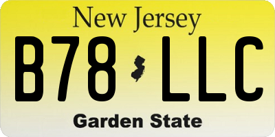 NJ license plate B78LLC
