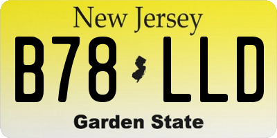 NJ license plate B78LLD