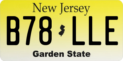 NJ license plate B78LLE