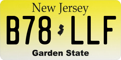 NJ license plate B78LLF