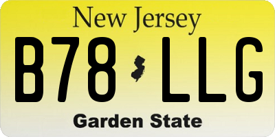 NJ license plate B78LLG
